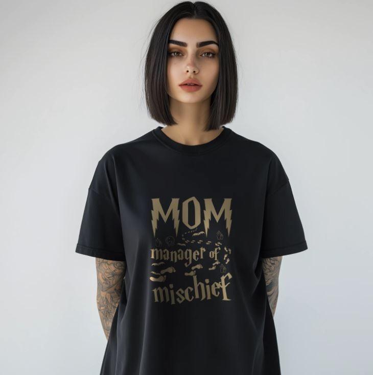 Mom Manager of Mischief Shirt Funny Wizard Mom TShirt Unisex T-Shirt