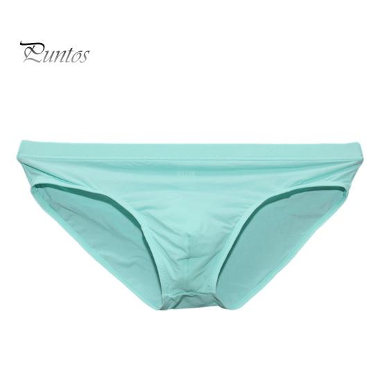 Men Briefs Low-rise Slim Fit High Elasticity Underwear Solid Color Ice Silk Transparent Panties Summer Ultra-thin Underwear