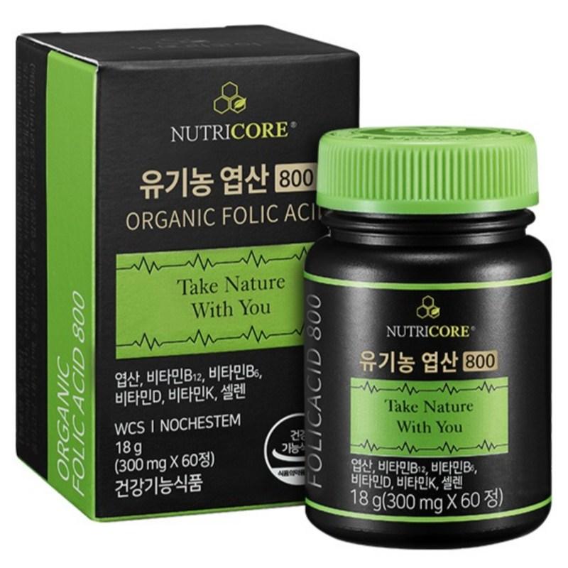 Nutricore Organic Folic Acid 800, 60 Tablets, 1 Unit