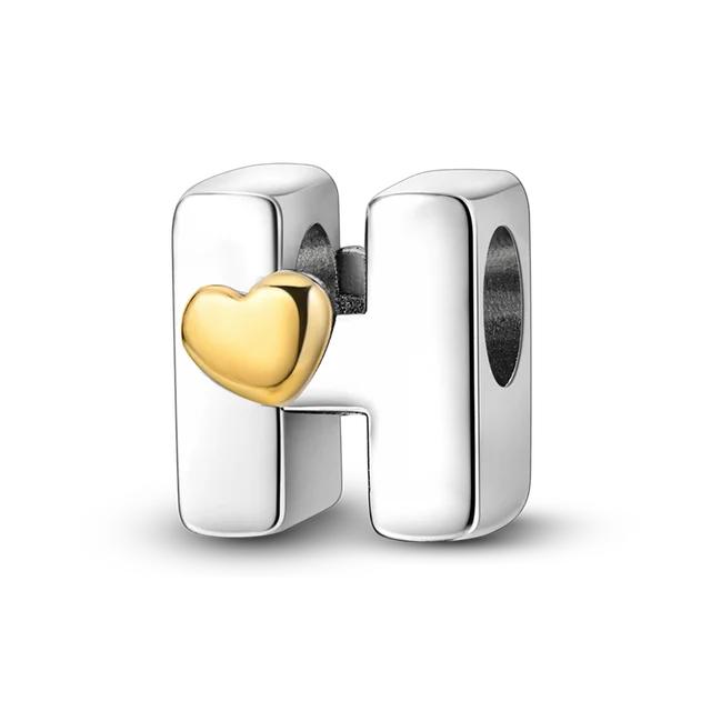 925 Sterling Silver Diy Alphabet Charms Beads Love Heart Letter Gift Dangle Fit Originalfashionbracelet Bangle Jewelry Marking