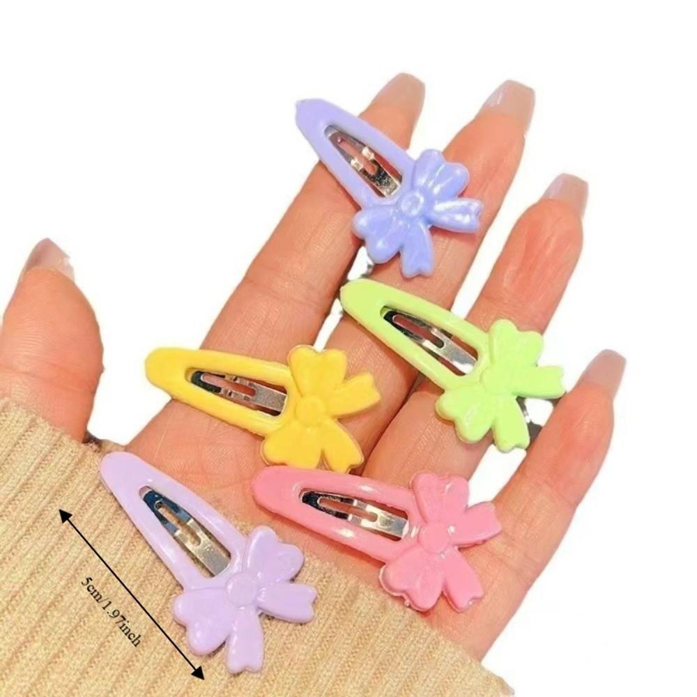 8/16 pcs/set Y2K Plastic Bangs Hairpin Flower Light Pink Multicolor Bownot Hair Clips Candy Color Cute Hair Barrettes Girls