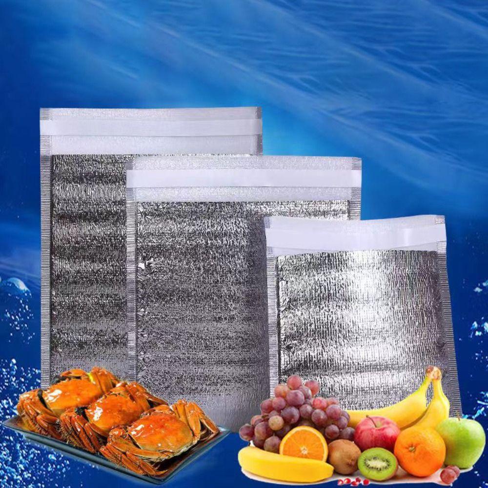 50pcs Reusable Thermal Bag Aluminum Foil Food Delivery Bag Insulation Bag Food Delivery