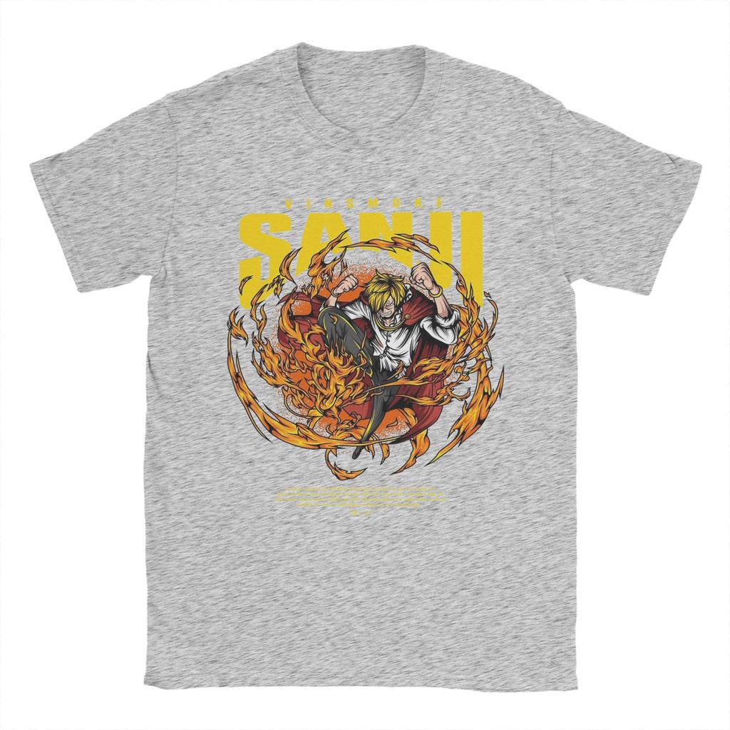 Mens Vinsmoke Sanji T Shirts Ones Pieces Anime Cotton Tops Novelty Short Sleeve Crewneck Tees Printed TShirts