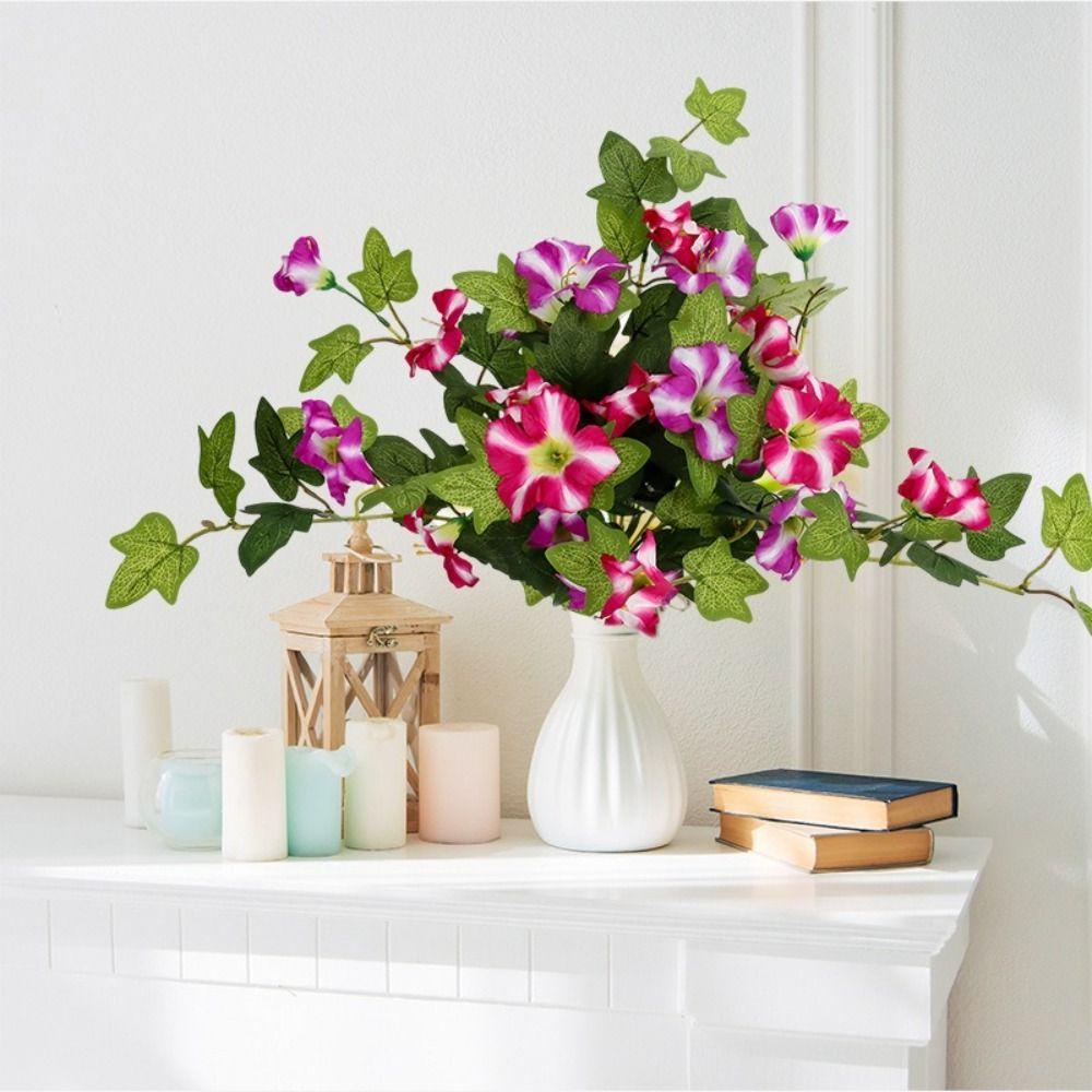 UV Resistant Morning Glory Flowers Silk Material Artificial Trumpet Flower Home Decor