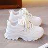 Leather Fashion Casual Sneakers Ins Spring and Autumn New Platform Dad Shoes Women