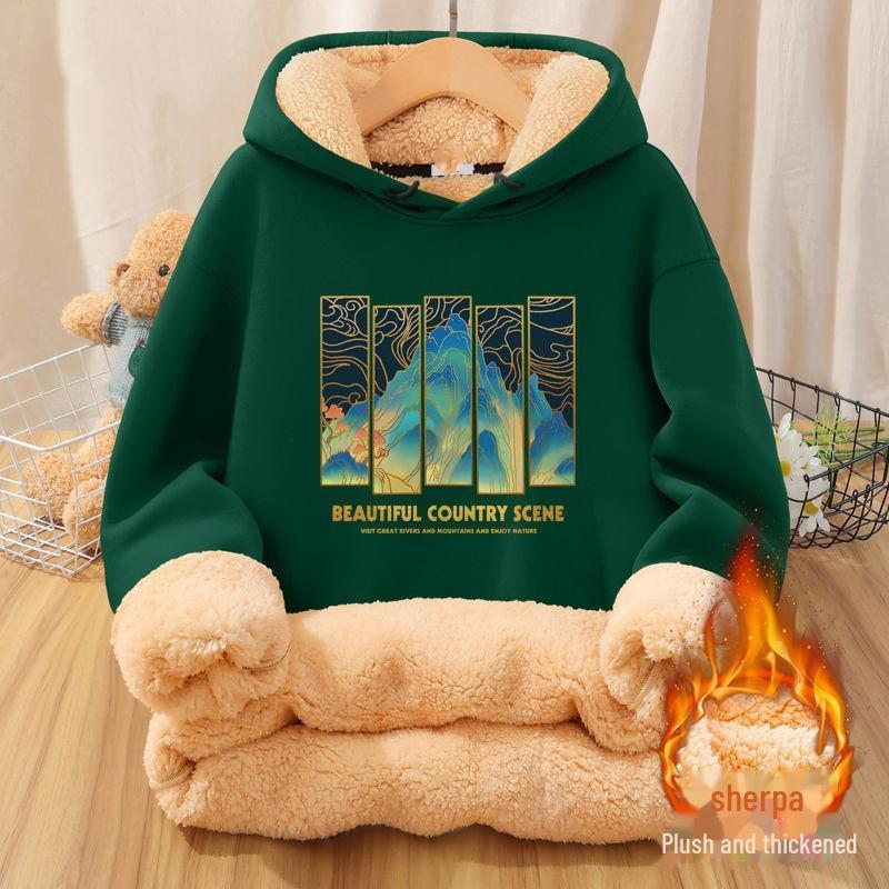 Мужская бархатная толстовка с капюшоном National Trend — утолщенная, теплая куртка из овчины для осени/зимы 2022 года, молодежная и стильная.