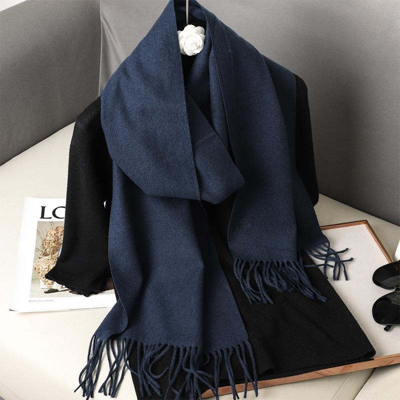 62Color Solid Women Winter Scarf Теплый Утолщенный Кашемировый Шаль Уличная Мода Роскошные Кисточки Пашмина Дамская Накидка Ветрозащитные Шарфы