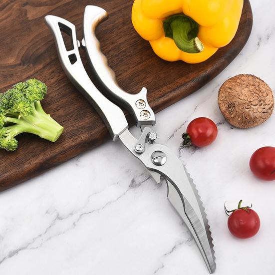 Прочные кухонные ножницы с пружинной ручкой из нержавеющей стали, ножницы для птицы для курицы, рыбы, ребер