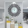 15in Wall Clock for Living Room Decor Quiet Petals Dial Wall Clock Black Bedroom