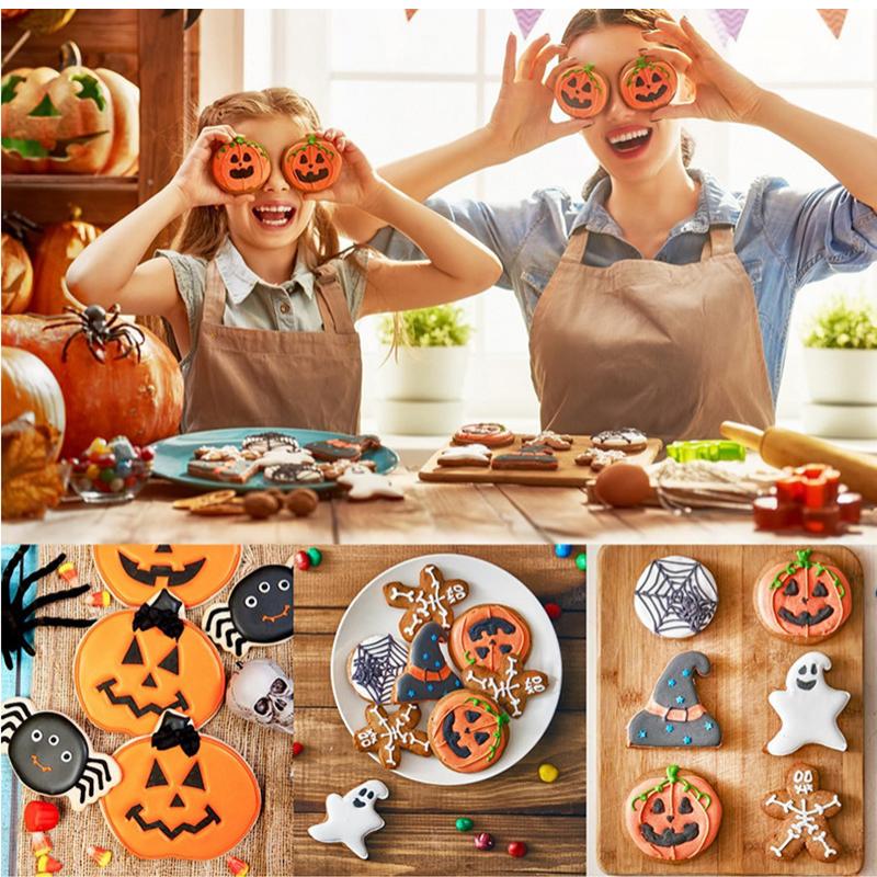 Набор из 12 формочек для печенья на Хэллоуин, тыква, привидение, летучая мышь, форма для шоколадной помадки, печенья, инструменты для выпечки на Хэллоуин