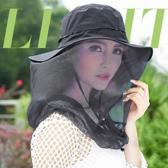 Шляпа с москитной сеткой, солнцезащитная шляпа-ведро со скрытой сеткой, складная защитная сетка от мух для рыбалки на открытом воздухе, пешего туризма