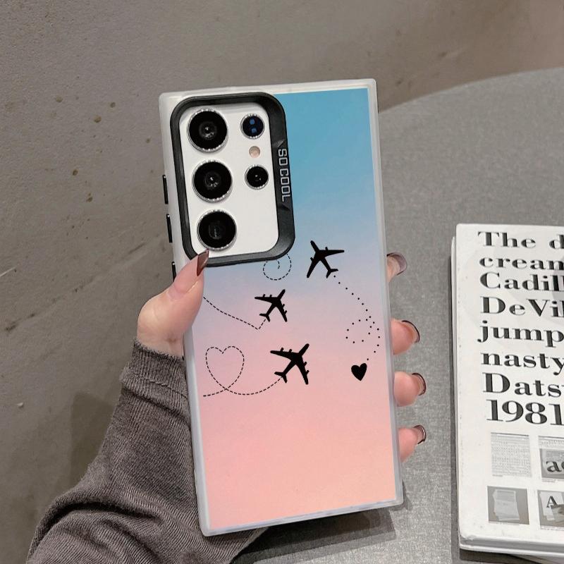 Чехол Airplane Line для iPhone 16 Samsung A55 A35 M35 S24 FE Xiaomi Redmi Note 13 Pro 14C Huawei Honor 200 противоударный бампер для телефона с защитой от царапин