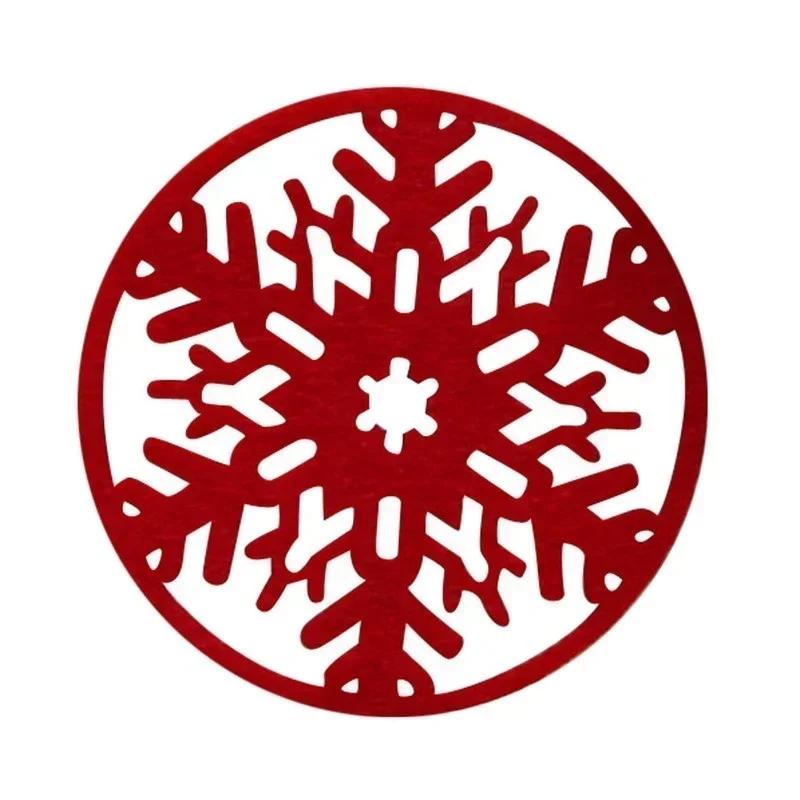 1 шт. коврик для чашки, рождественские украшения, снежинки, коврик для чашки, нетканый материал, поднос для ужина, вечеринки, украшение для домашнего стола