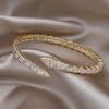 New Design Fashion Jewelry 14k Gold Plated Copper Inlaid Zircon Snake Open Bracelet Luxury Women 'S Party Accessories