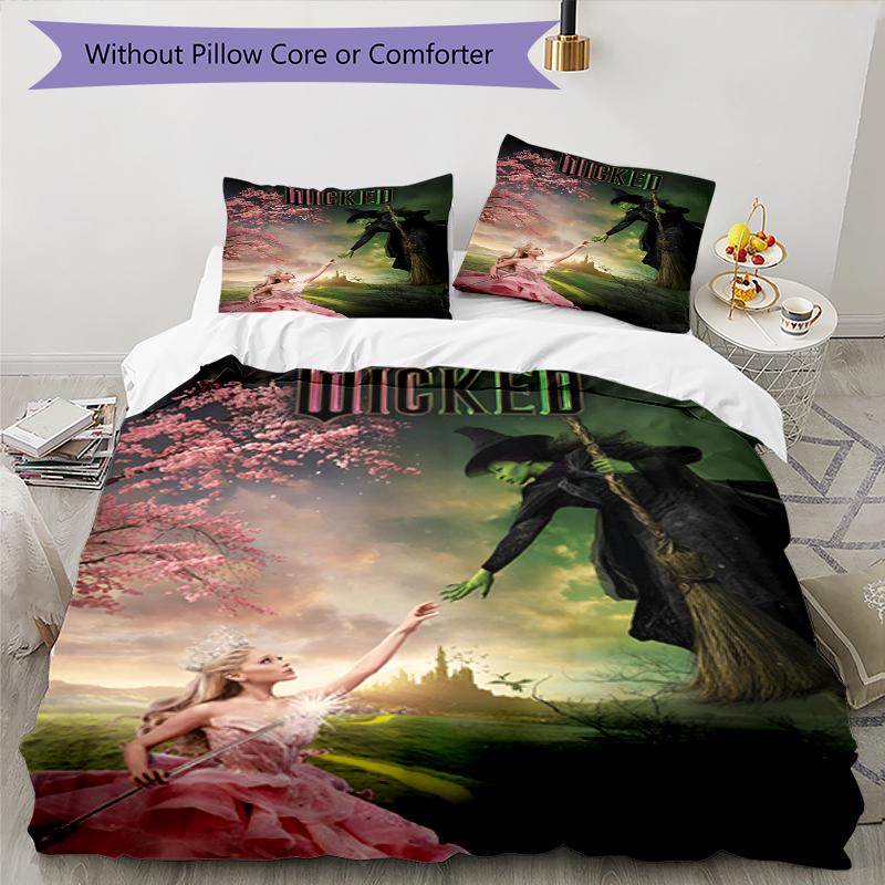 3pcs Wicked Bedding Set Duvet Cover Closure Includes 1 Duvet Cover & 2 Pillowcases, Soft and Comfortable for All Seasons.
