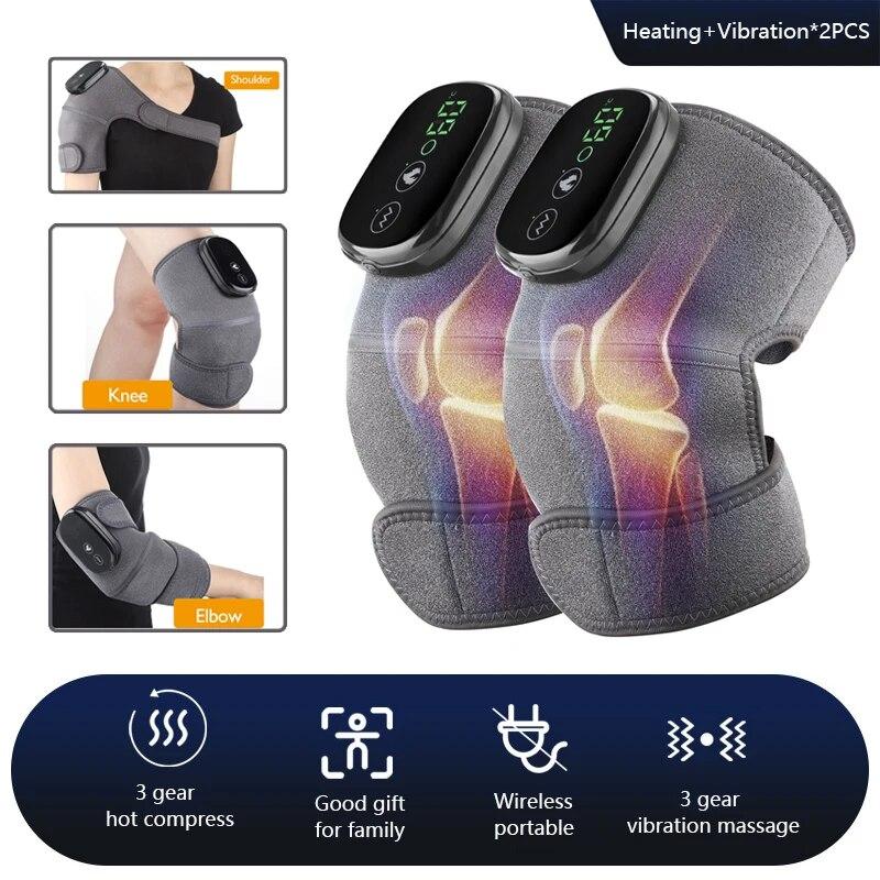 Электрический нагрев, вибрационный массаж, массажер для колен и плеч, физиотерапия суставов, облегчение боли в локте, теплый наколенник, инструмент для релаксации