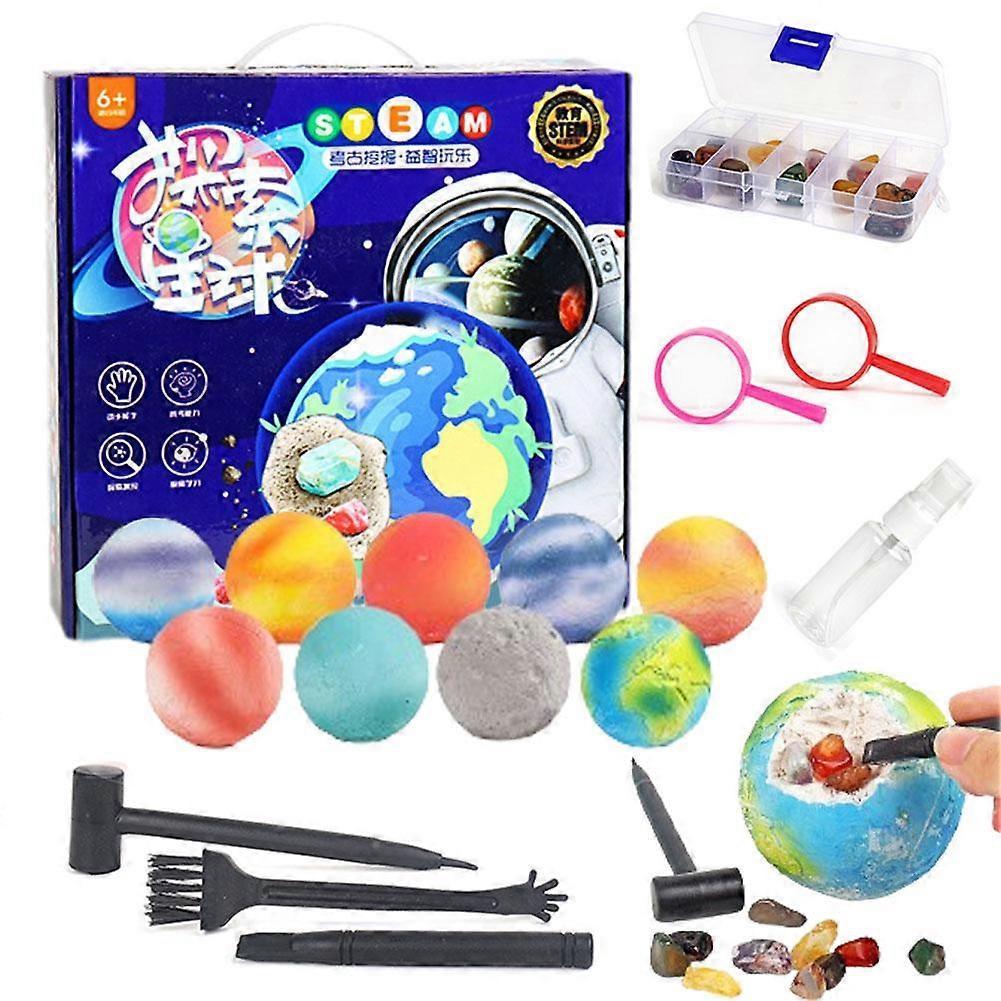 Children's Archeological Dig Planet Treasure Hunt Puzzle Science Education Toy