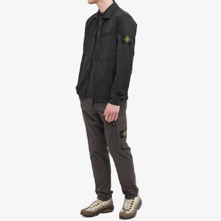 STONE ISLAND Supima Cotton Shirt Jacket 'Black' Men's 761512619-V0029