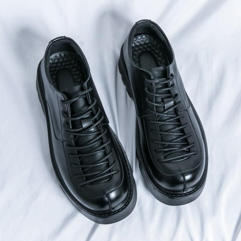 Роскошные мужские кожаные формальные туфли, модные повседневные туфли ручной работы на платформе, высококачественные деловые туфли-оксфорды с толстой подошвой для свадьбы