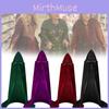 Hood Cosplay Cloak Medieval Long Cape Halloween Party Women Men Adult Long Mage