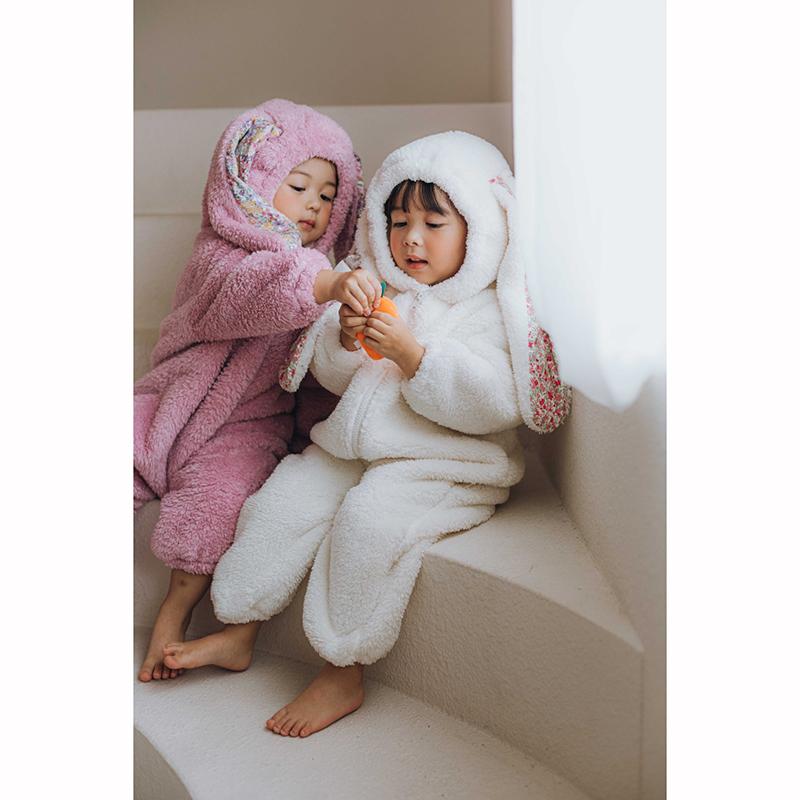Spring Baby Girls Boys Rabbit Romper Jumpsuit Hooded Pajamas Boys Homewear Outfits Baby
