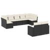 VidaXL Salon de Jardin avec Coussins 9 pcs, Canapés de Terrasse, Ensemble de Meubles de Patio, Mobilier d'Extérieur, Noir 3219406