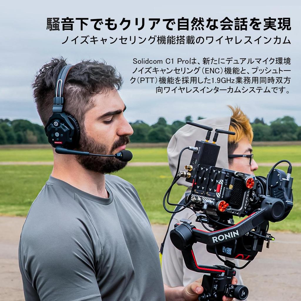 Официальная версия Hollyland Solidcom C1 Pro с дистанционным управлением, гарнитура с наушниками, совместимая с шейным креплением, беспроводная полнодуплексная гарнитура для внутренней связи