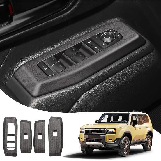 RONGSEN 4 шт. Декоративная панель для подъема стекла для 2024-настоящее время Toyota Land Cruiser 250 1958 Prado Lc250 Панель кнопок стеклоподъемника Внутренняя модификация