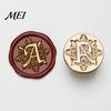 Decorative Wax Seal Stamp Iris A-Z Initial Alphabet Head, Brass Engraved Vintage Sealing Head for Wedding Invitations Envelopes Journal Gift Packaging