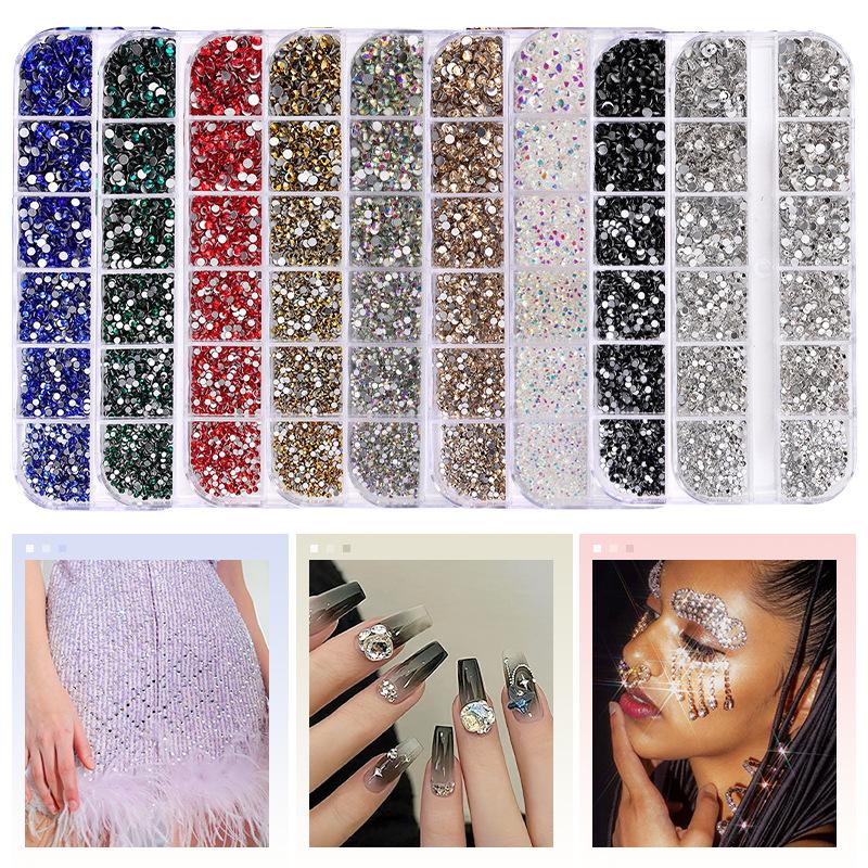 12 Grid Diamonds Amazon 3600 Boxed Clothing Decorative Rhinestones Diy Nail Art Diamond Jewelry Accessories