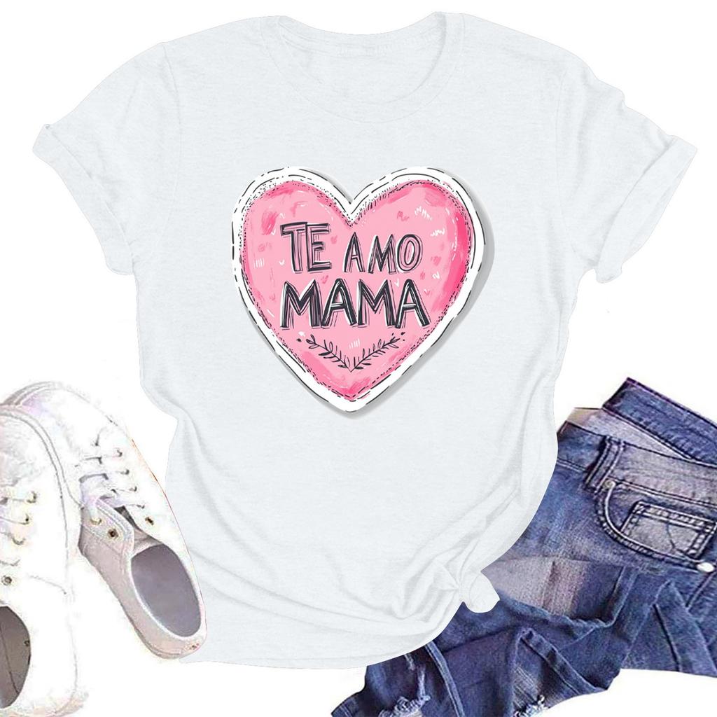 Женская повседневная футболка с круглым вырезом и короткими рукавами с принтом