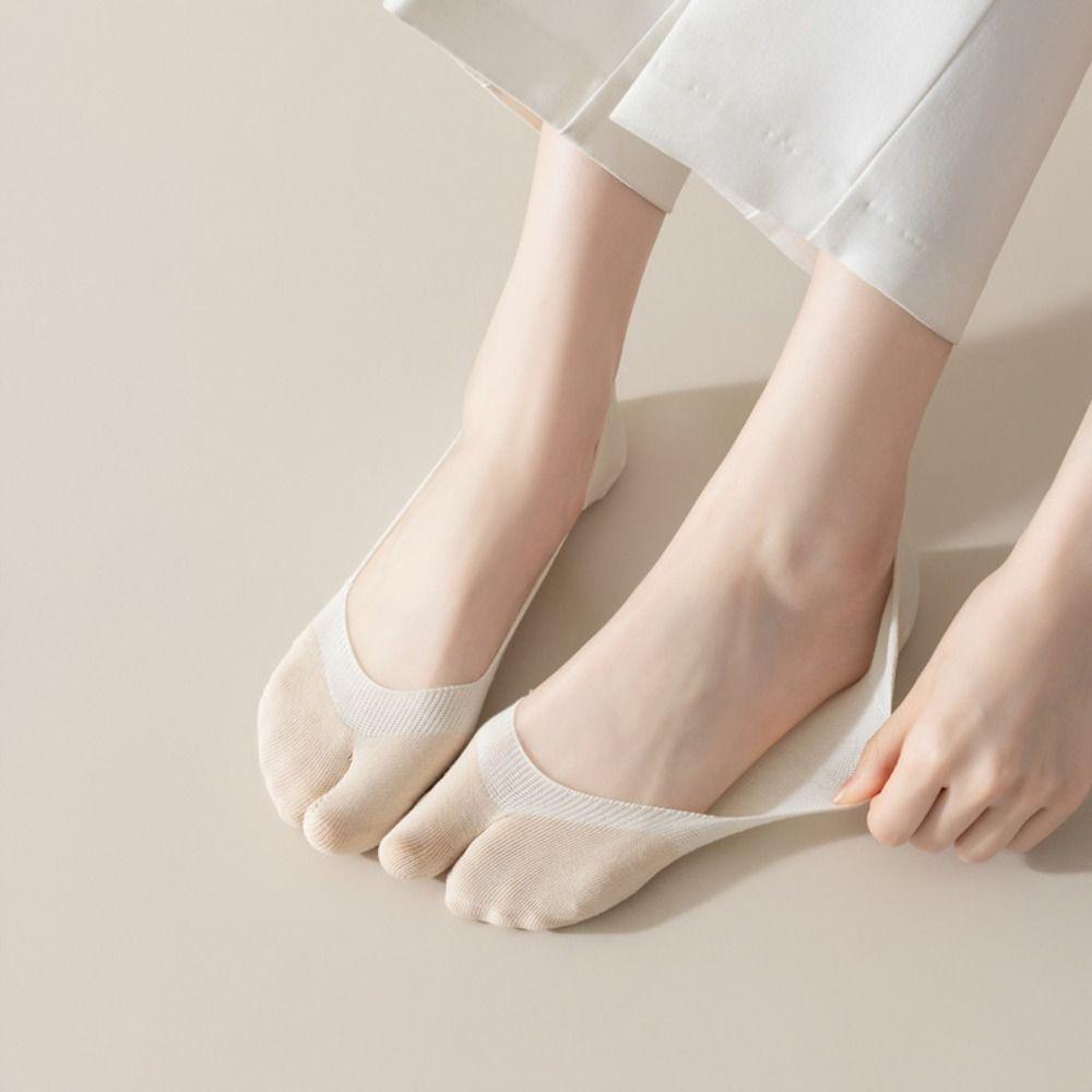 Soft Flip Flops Socks Elastic Finger Hosiery Fashion Split Toe Boat Socks  Student