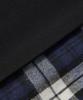 Cotton Bell Check Overlap Skirt - Navy Check