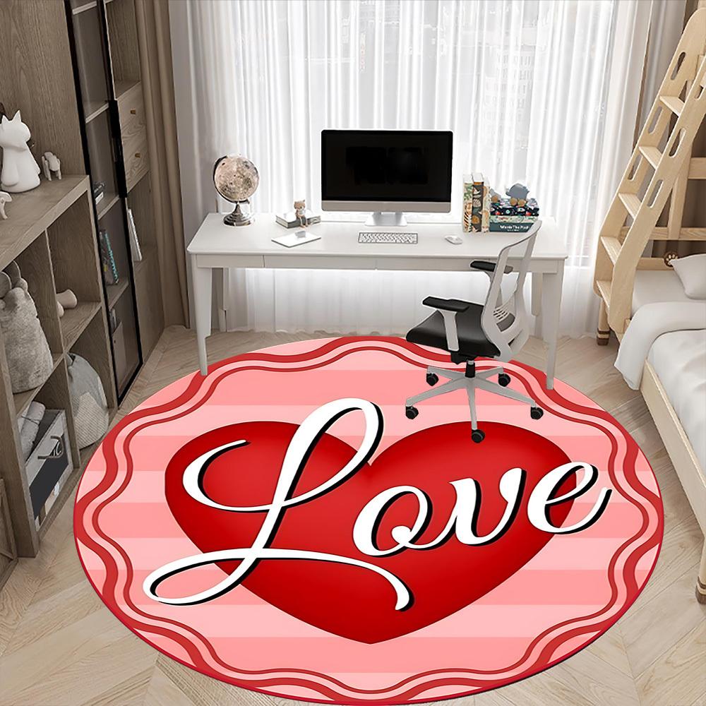 1pc Love Heart Chair Carpet for Office, Non slip, Soft and Durable Office Rug for Interior Decoration