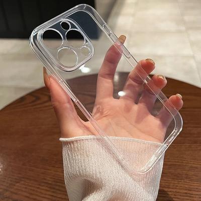 Мягкий прозрачный силиконовый чехол для iPhone 16 15 14 13 12 11 Pro Max X XS XR 8 7 Plus Mini SE ультратонкая прозрачная задняя крышка