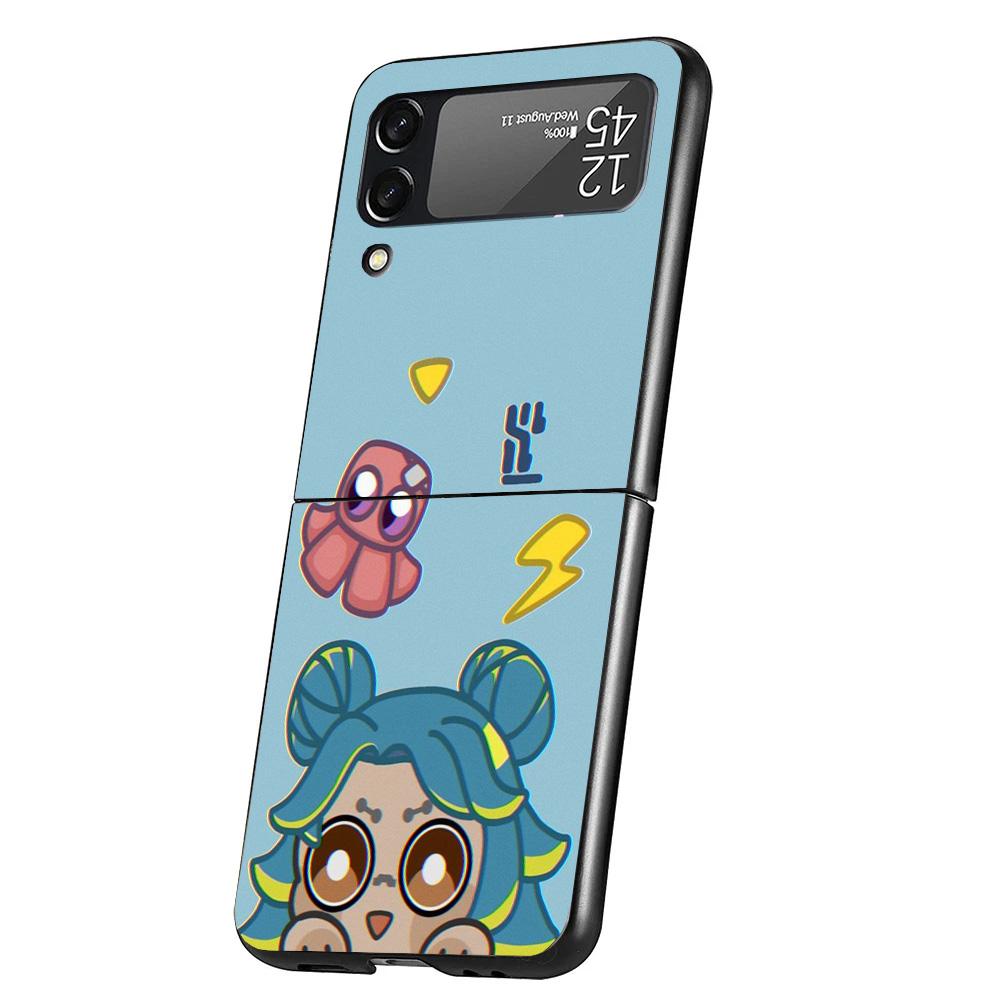 Game Valorant Cute Cover Phone Case For Samsung Galaxy Z Flip 7 6 5 4 3 5G Flip7 Flip6 Flip5 Flip4 Flip3 Black Fundas Shell Gala