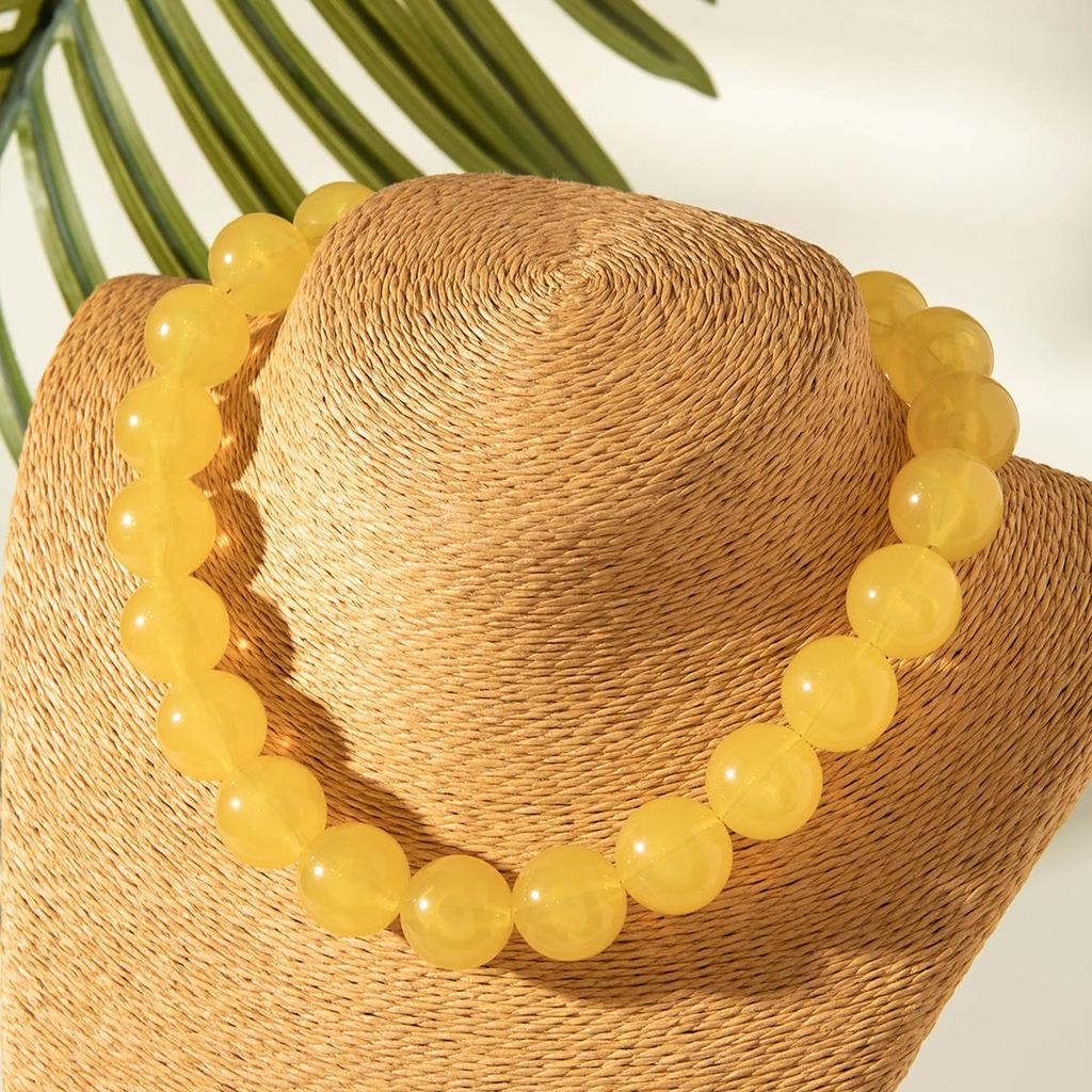 Летнее новое желейное прозрачное акриловое колье-чокер из бусин женские аксессуары небольшой свежий морской отпуск цвет допамин стиль