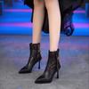 High Heels Ankle Women's Boots Pointed Toe Sexy Shoes for Women 2025 New Side Zip Classic Daily Boots Women Boots Heels