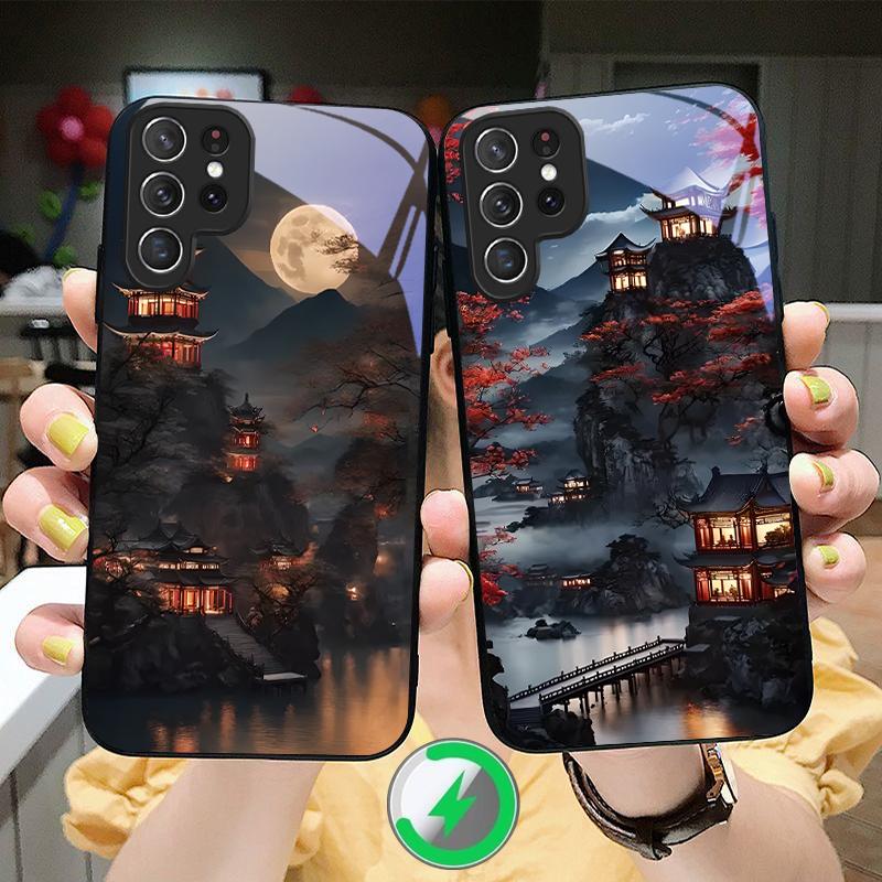 Лунная тропа фей Подходит для Samsung Galaxy S25 Ultra S20 FE S21 S22+ S23 Plus S24 S26 Edge магнитное стекло Чехол для телефона