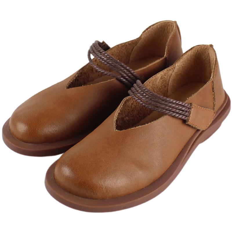 Модные мягкие деревенские винтажные женские туфли ручной работы из коровьей кожи, настоящие кожаные туфли на плоской подошве, старые туфли без застежек