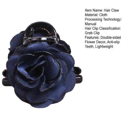 Женская заколка для волос с двухсторонним декором в виде цветка розы, противоскользящие зубцы, заколка для волос с затылком в виде акулы, украшение для волос