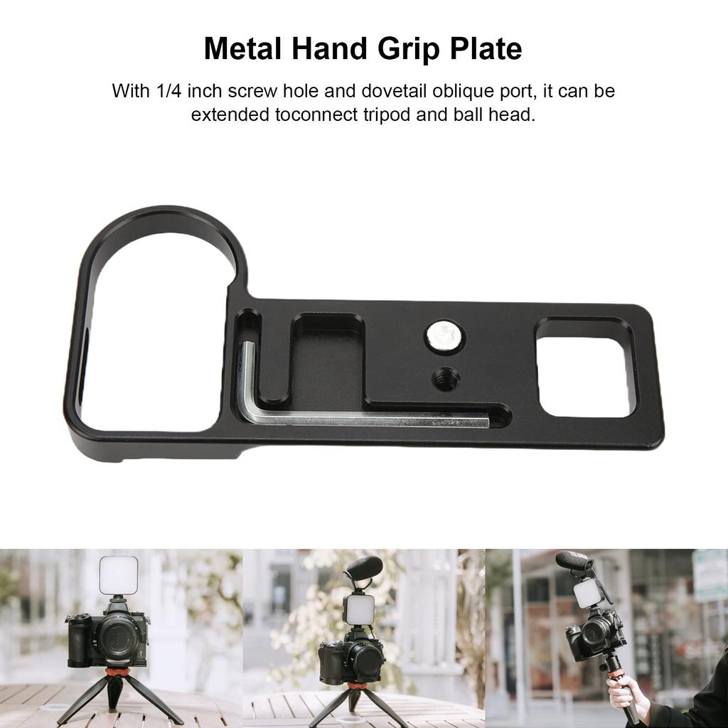 Vbestlife Mirrorless Camera Quick Release Base Plate for Metal Hand Grip Plate with Screw and Hex Wrench Z6/Z7, 1/4"