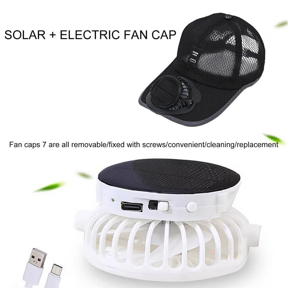 Mesh Baseball Cap Breathable Solar Charging Fan Cap Trucker Cap Fishing Hats  Unisex