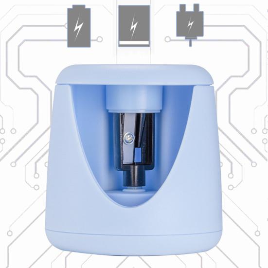 1 Set Electric Pencil Sharpener with Cutter USB Rechargeable Battery Operated Portable Automatic Pencil Sharpener School Student Stationery Gift