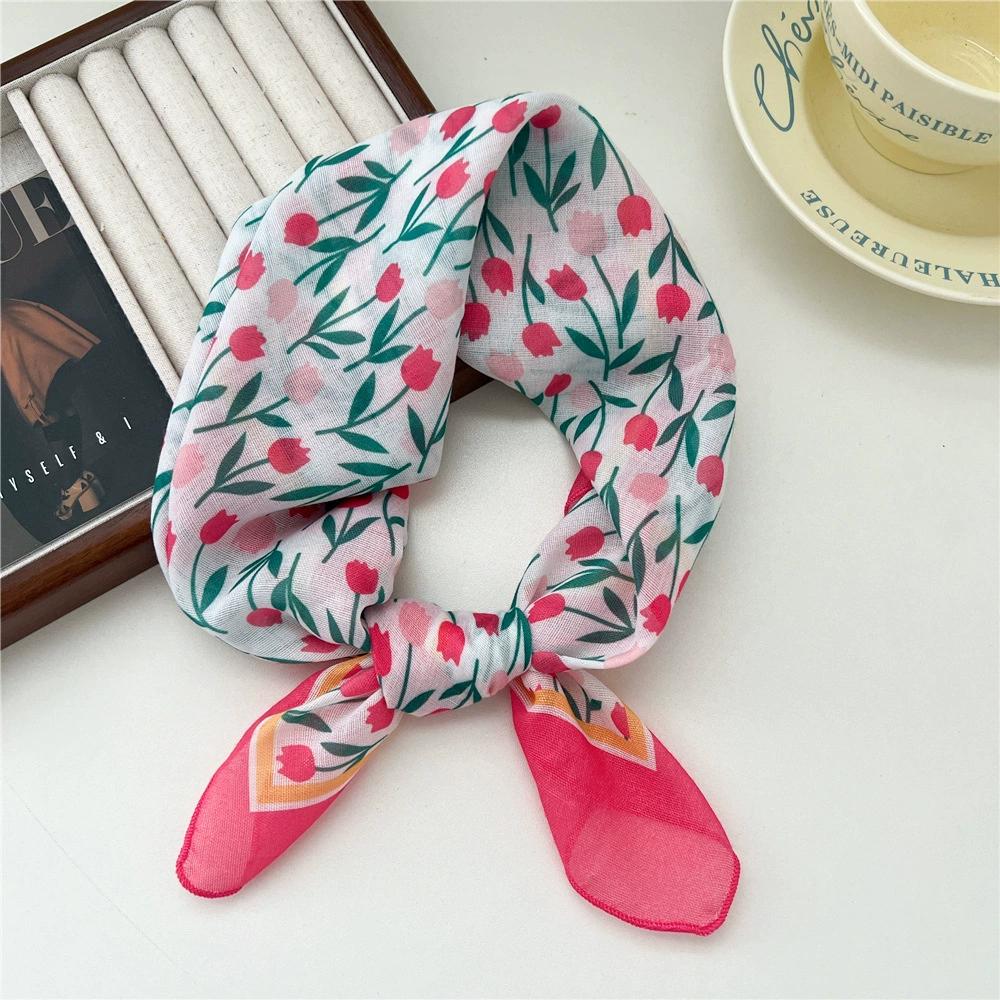 53*53cm Silk Scarves for Woman Fashionable Pattern Smooth To The Touch Spring Summer Sun Protection Silk Scarf