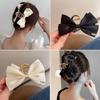Fashion New Big Bow Hair Claws Double Sided Bow-Knot Grab Clip Metal Hairpins Satin Barrette Hair Clip Hair Accessories