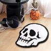 Хэллоуин Приветственный придверный коврик Полукруг Паутина Летучая мышь Череп Тыква Форма Напольный коврик Нескользящий Входной коврик для Парадной двери Крыльца Домашнее украшение