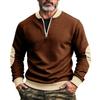Men's Solid Color Half-Zip Sweatshirt Men's Sports Large Size Casual Sweatshirt
