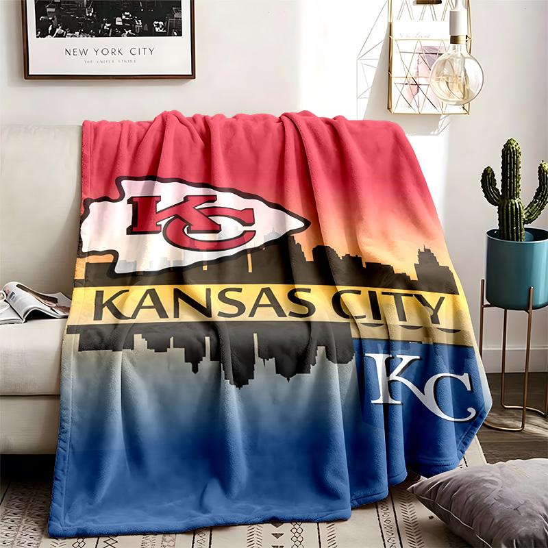 Kansas City Chiefs Theme Personalized Outdoor Flannel Blankets Soft And Suitable For All Seasons Perfect For Sofas Beds And Camping