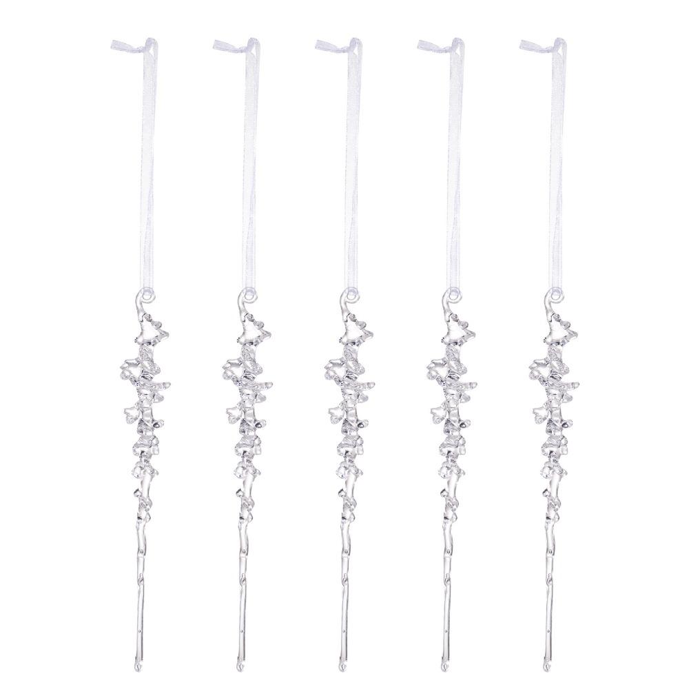 5/12Pcs Acrylic Christmas Hanging Pendants Transparent Xmas Tree Embellishment for Christmas